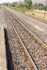 Fototapeta premium Old railroad tracks vintage style for trains