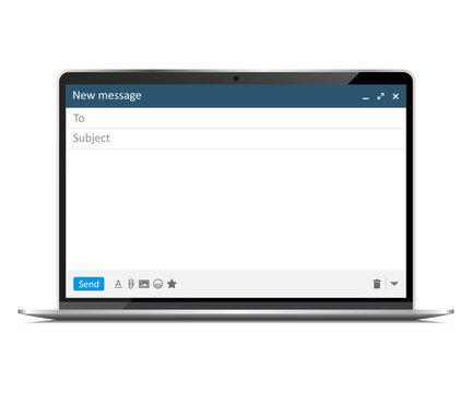 New Laptop With Email Concept Window Interface