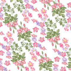 Fashionable pattern in small flowers. Floral background for textiles.