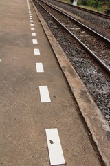 Fototapeta premium Old railroad tracks vintage style for trains
