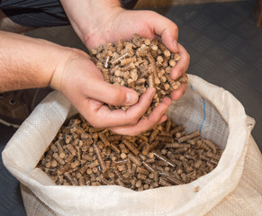 Fuel briquettes folded in rows on a white background. Wooden  briquettes are an environmentally...