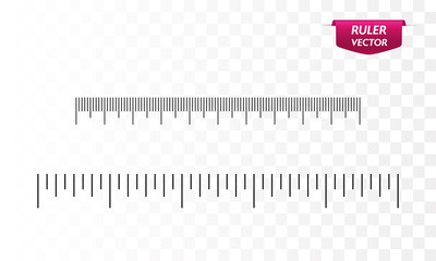 Rulers template, inches and centimeters. Vector 