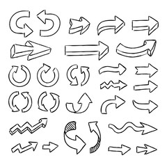 Hand drawn arrows, infographics doodle elements.