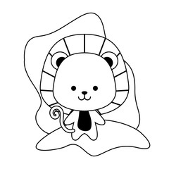 cute lion animal isolated icon