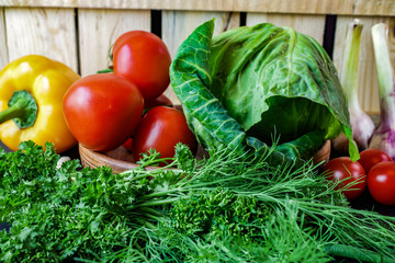 still life of fresh vegetables