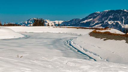 Fototapeta na wymiar Beautiful alpine winter view at Fieberbrunn-Tyrol-Austria