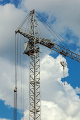 Industrial crane working on a construction site.