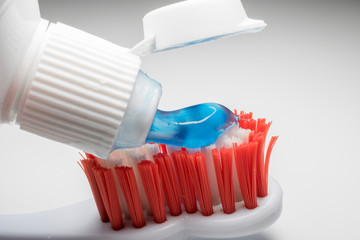 Toothpaste on the toothbrush