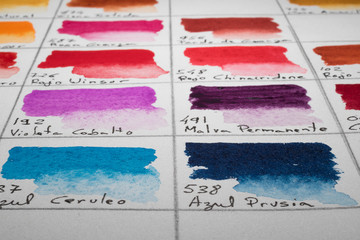 Watercolor color chart