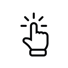 Clicking finger icon, hand pointer vector