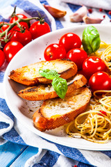 Spaghetti aglio e olio - pasta with chili and garlic