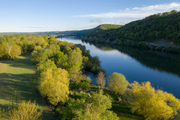 Vue a&eacute;rienne de la Seine &agrave; Giverny