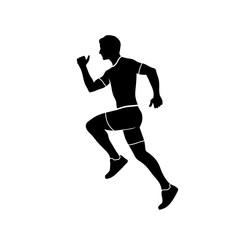 Fototapeta na wymiar abstract running man silhouette for tournament, competition, marathon and healthy lifestyle company