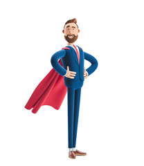 3d illustration.Businessman Billy clothed like a superhero.