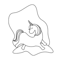 cute unicorn animal isolated icon