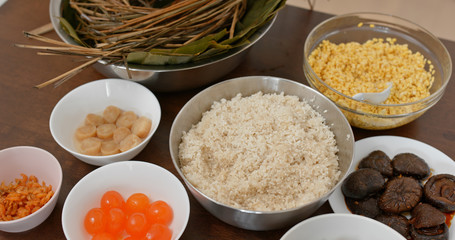 Making process of rice dumpling