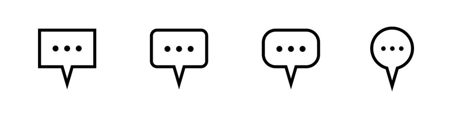 Speech bubble icon set, chat symbol