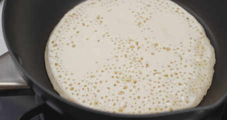 Cooking pancake at home
