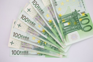 euro banknotes and Polish złoty