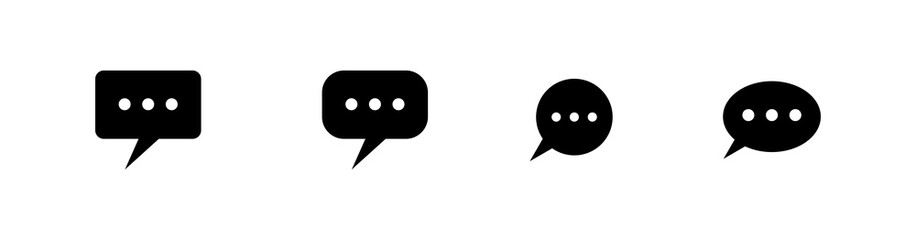 Speech bubble icon set, chat symbol