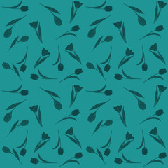 Seamless pattern hand-drawn watercolor. Spring pink tulips