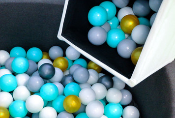 Children's plastic balls for dry pool and fun game.