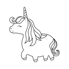 cute unicorn animal isolated icon