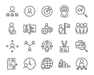 Fototapeta premium set of job seach icons ,such as work, career, traning, business, skill, meeting