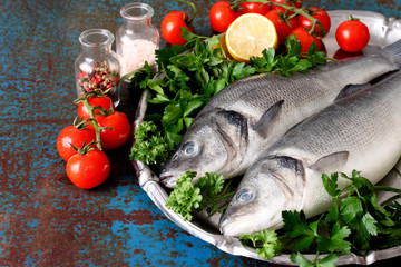 Fresh sea bass fish