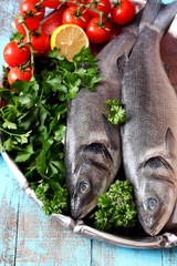 Fresh sea bass fish