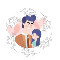 father with daughter avatar character