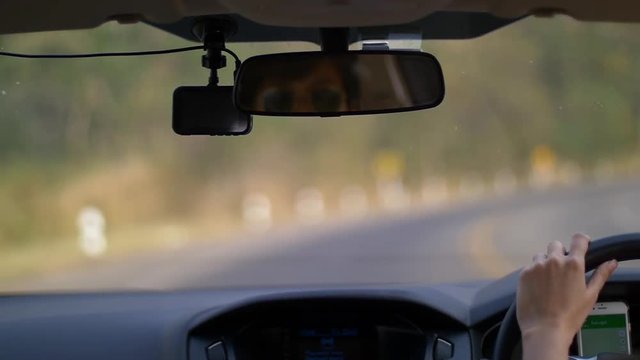 drving view from driver at country side with navigator