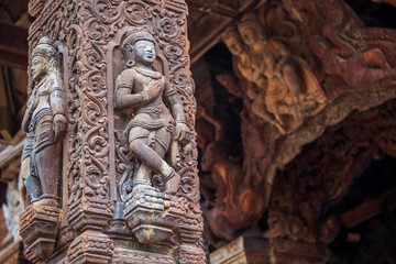 Sculptures in wood , Thailand