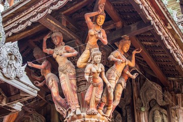 Sculptures in wood , Thailand