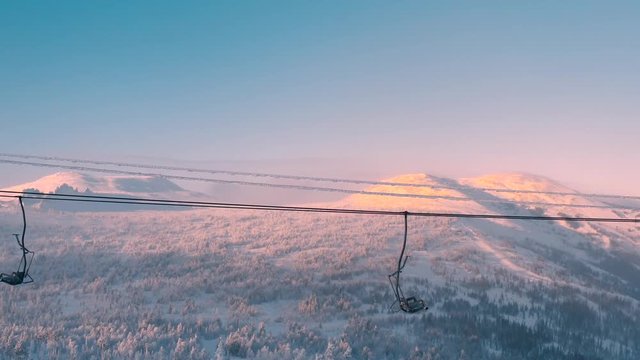 sunset in the mountains of Sheregesh