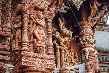 Sculptures in wood , Thailand