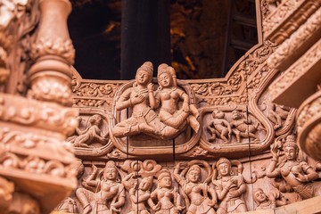 Sculptures in wood , Thailand