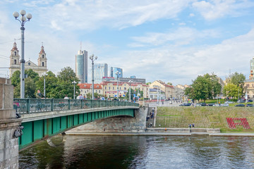 Fototapeta premium VILNIUS, LITHUANIA - September 2, 2017: view of Buildings around Vilnius, Lithuanian