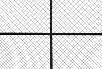 the cage metal net on white background