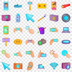 Working device icons set. Cartoon style of 36 working device vector icons for web for any design