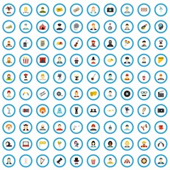 100 viewership icons set in flat style for any design vector illustration