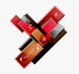 Obraz premium Geometrical design squares abstract banner, glossy shiny effects