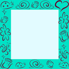 Vector frame with insects and flowers