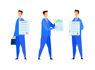 Lawyer, Notary Assistant Vector Characters Set