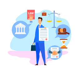 Corporate Lawyer, Advisor Flat Vector Character