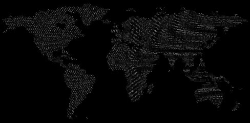 Dotted world map for big data infographics visualization.