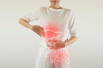 highlighted internal organs with some illness