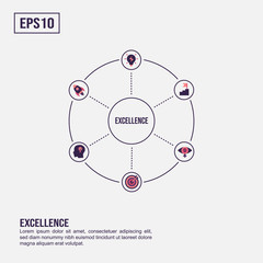 Excellence concept for presentation, promotion, social media marketing, and more. Minimalist Excellence infographic with flat icon