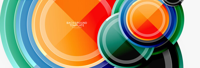 Abstract round geometric shapes, modern circles background
