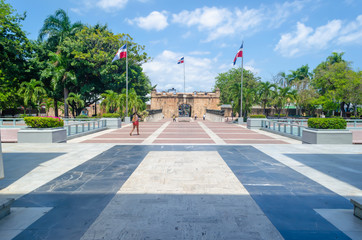 Obraz premium view from the altar of the homeland in the Independence Park of Santo Domingo Dominican Republic, overlooking the door the Count